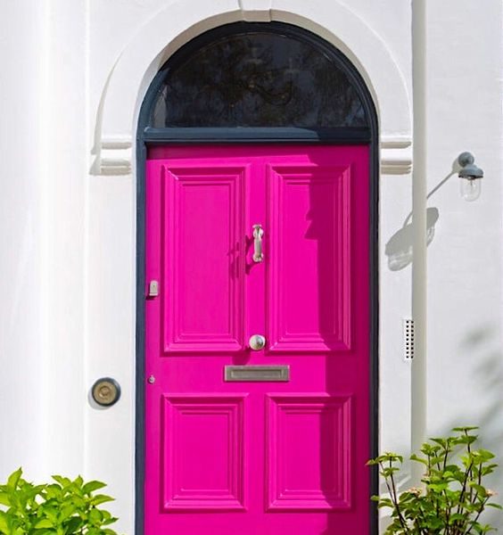 bright pink door